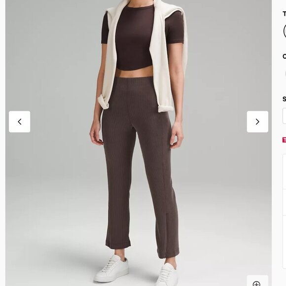 NWT Ribbed Softstreme Zip-Leg HR Crop 25" Sz 6 - Picture 2 of 9